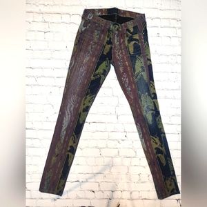 Citizens of Humanity, low-rise skinny, Navy blue, green, Size 31